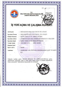 İşyeri Açma Ve Çalışma Ruhsatı 215X300