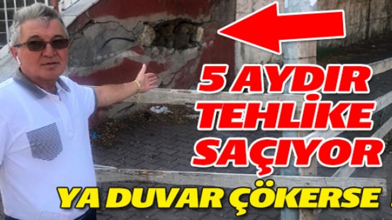 AYLARDIR TAMİR EDİLMEYEN OKUL İSTİNAT DUVARI TEHLİKE SAÇIYOR