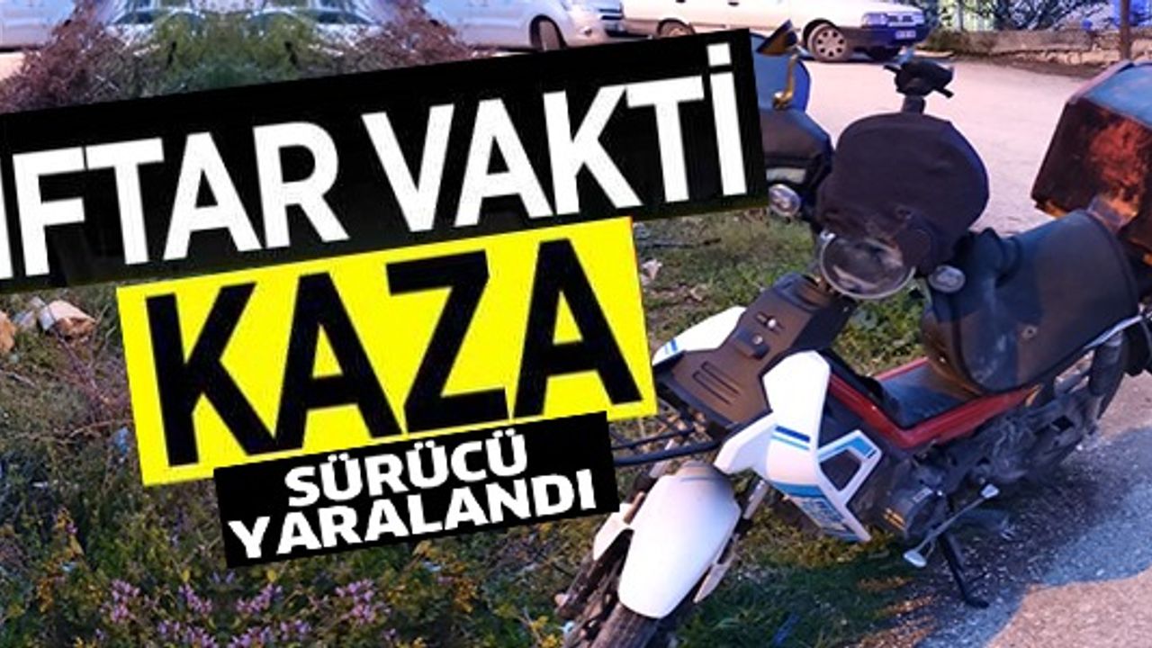 MOTORLU BİSİKLETTEN DÜŞEN SÜRÜCÜ YARALANDI