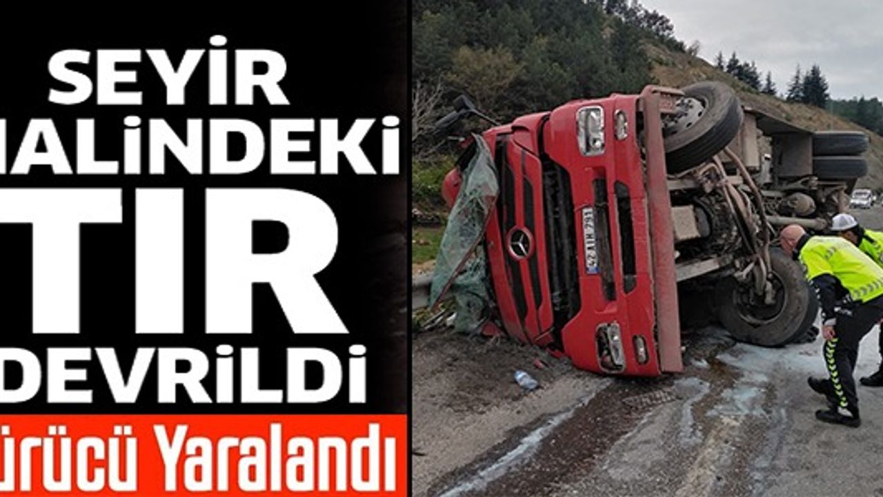 SEYİR HALİNDEKİ TIR DEVRİLDİ, SÜRÜCÜ YARALANDI