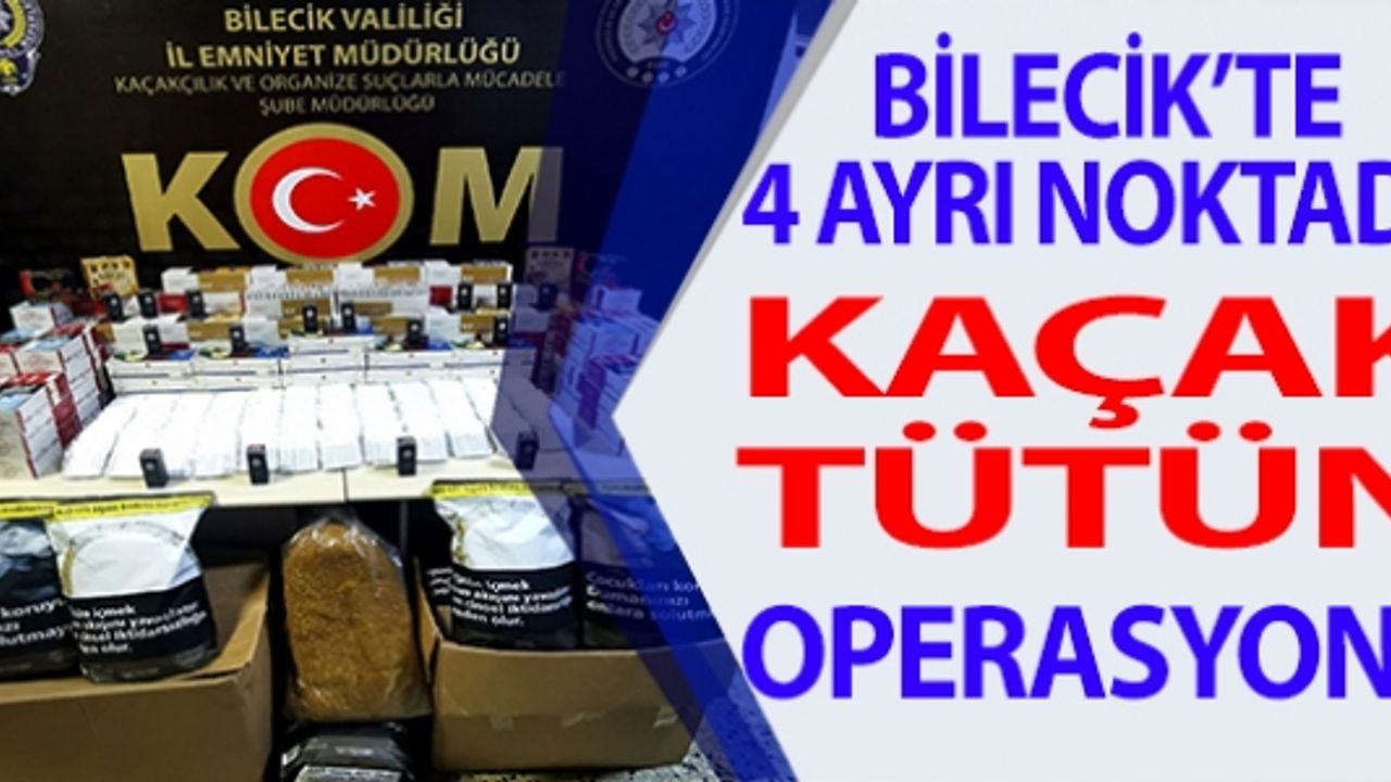 BİLECİK'TE 4 AYRI NOKTADA KAÇAK TÜTÜN OPERASYONU