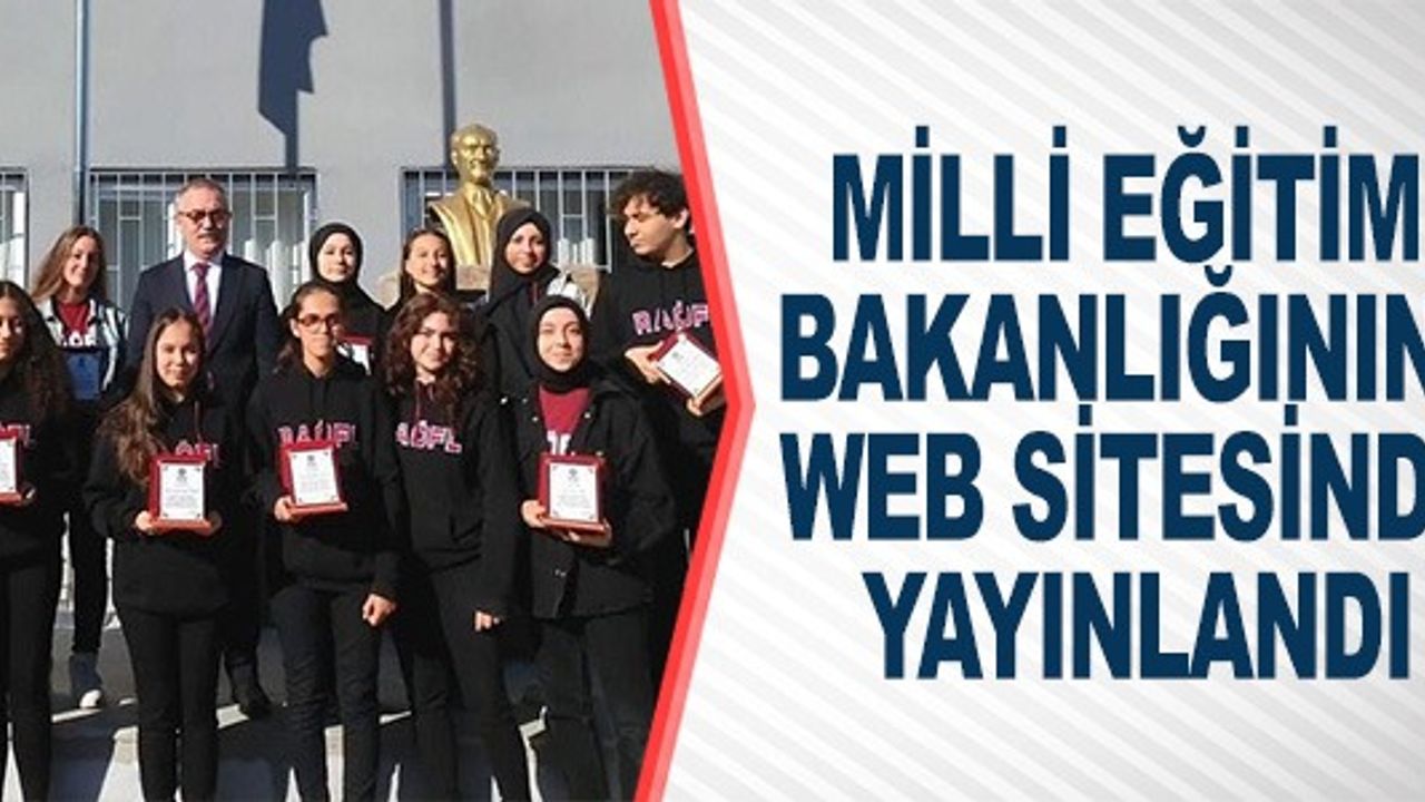 MİLLİ EĞİTİM BAKANLIĞININ WEB SİTESİNDE YAYINLANDI