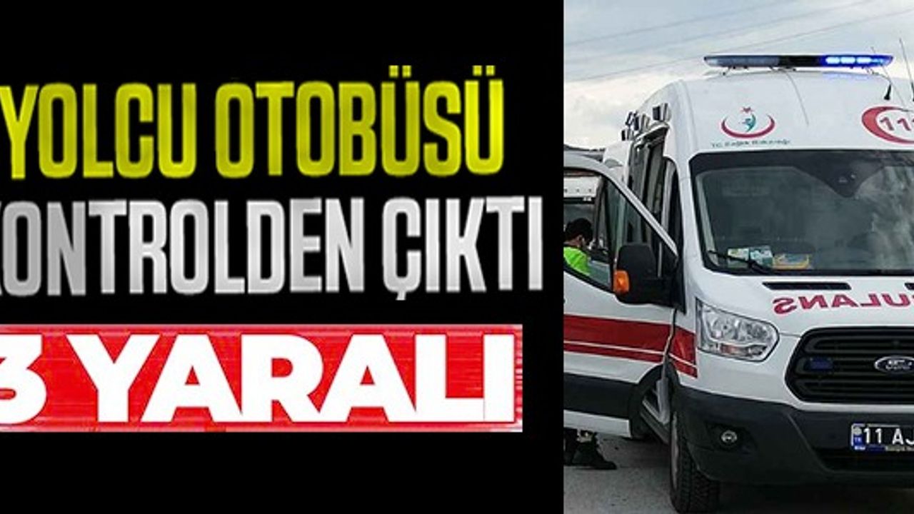YOLCU OTOBÜSÜ KONTROLDEN ÇIKTI! 3 YARALI
