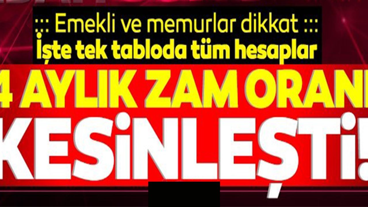 ENFLASYON RAKAMLARININ ARDINDAN MEMUR VE EMEKLİLERİN ZAM ORANI NETLEŞİYOR