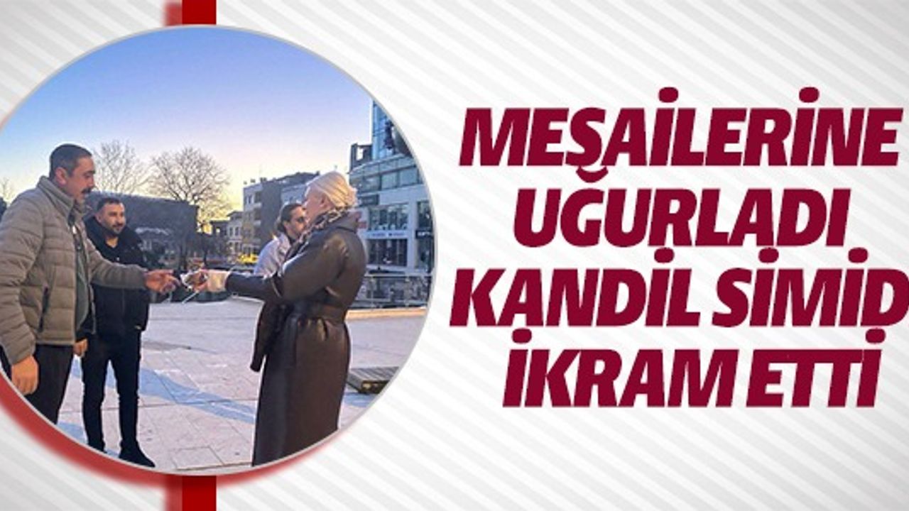 MELEK BAŞKAN FABRİKA İŞÇİLERİNİ MESAİLERİNE UĞURLADI VE KANDİL SİMİDİ İKRAM ETTİ