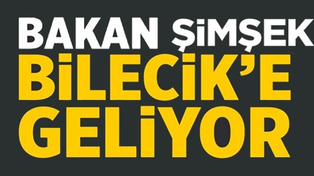 BAKAN ŞİMŞEK BİLECİK'E GELİYOR