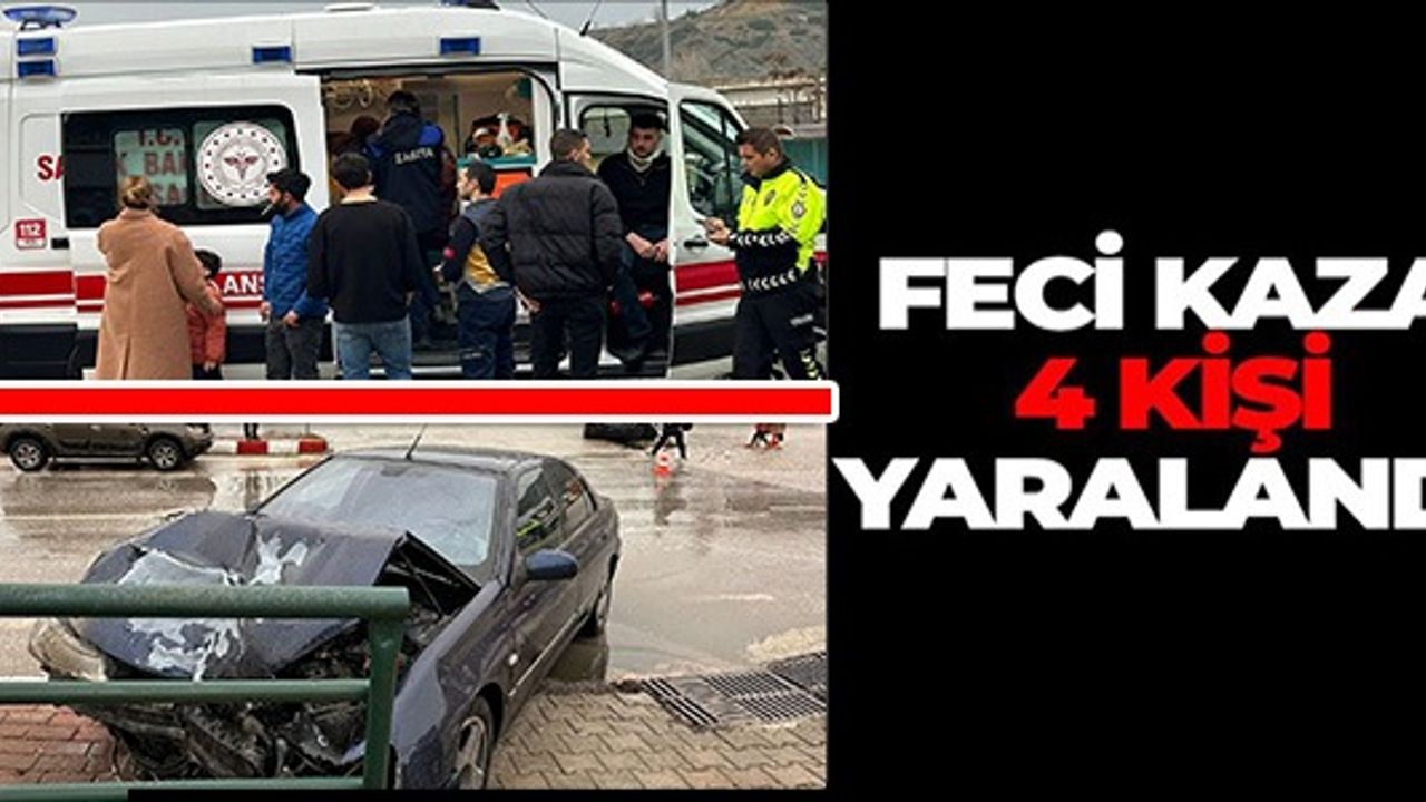 FECİ KAZA DA 4 KİŞİ YARALANDI