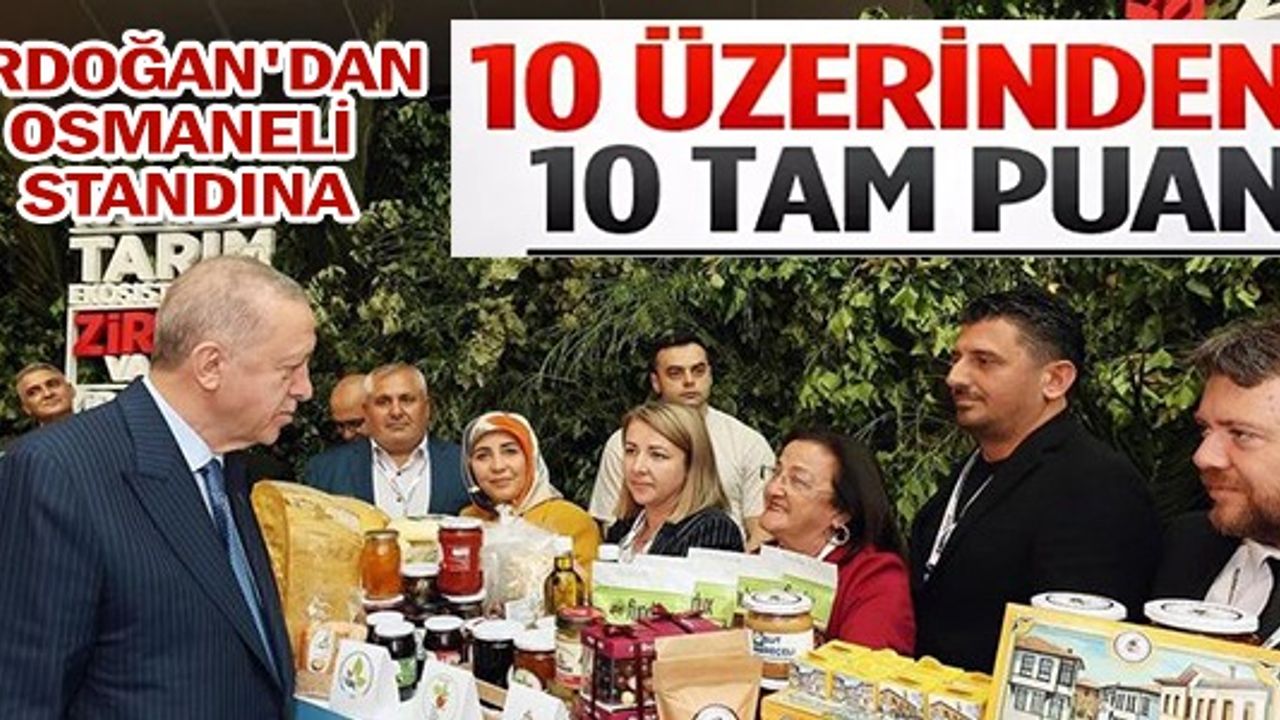 ERDOĞAN'DAN OSMANELİ STANDINA TAM NOT