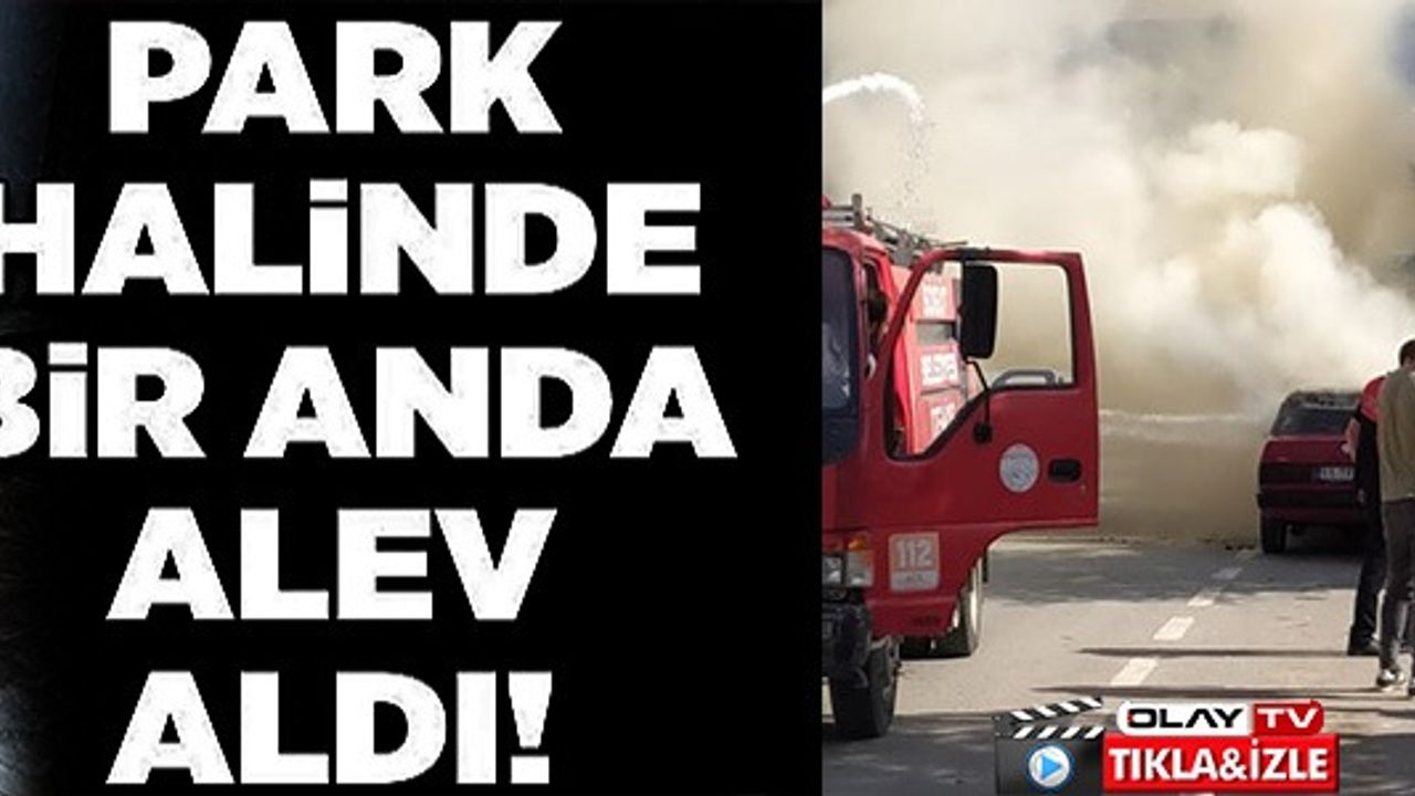 PARK HALİNDE BİR ANDA ALEV ALDI!