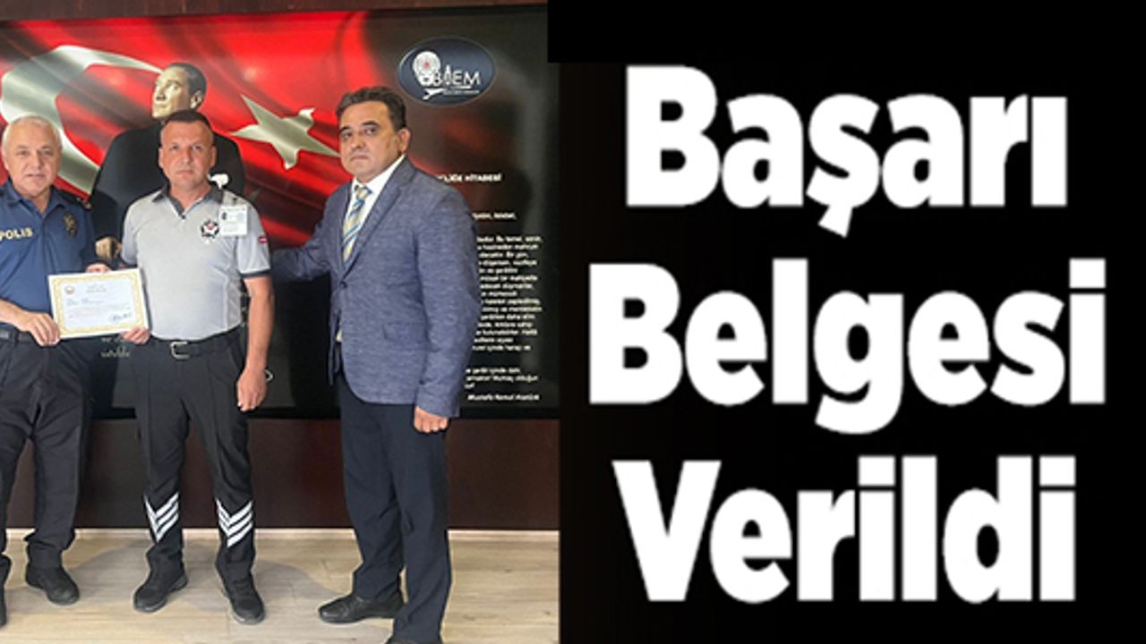 ÖZEL GÜVENLİK PERSONELİNE BAŞARI BELGESİ VERİLDİ