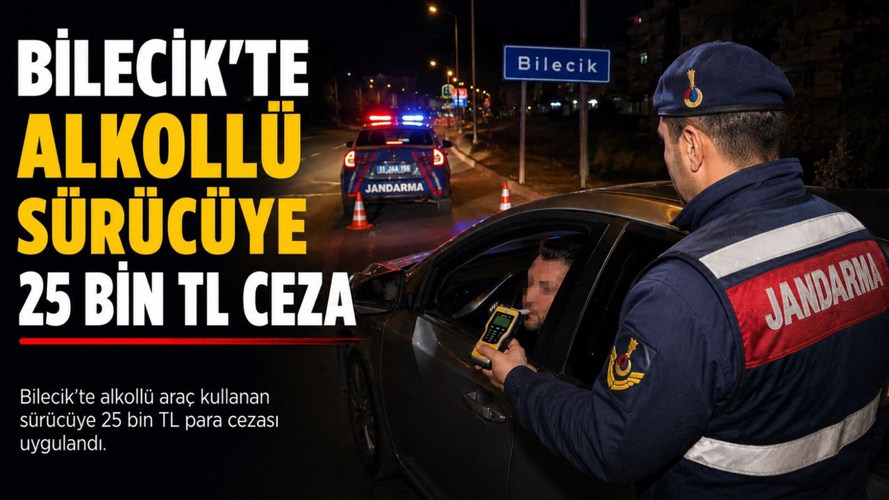 ALKOLLÜ SÜRÜCÜYE 25 BİN TL CEZA