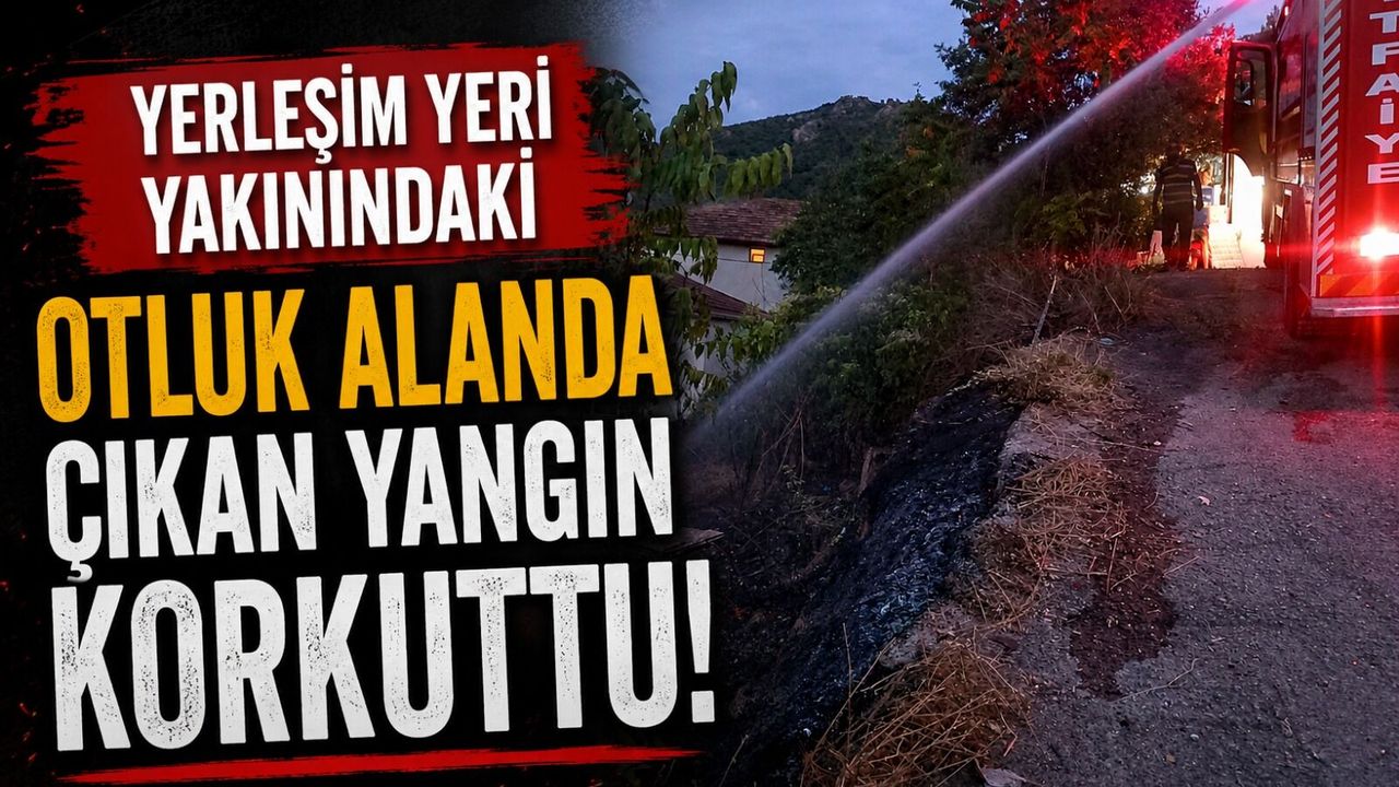 YERLEŞİM YERİ YAKININDAKİ OTLUK ALANDA ÇIKAN YANGIN KORKUTTU