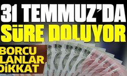 31 TEMMUZDA'DA SÜRE DOLUYOR, BORCU OLANLAR DİKKAT!