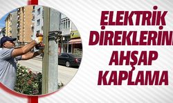 ELEKTRİK DİREKLERİNE AHŞAP KAPLAMA