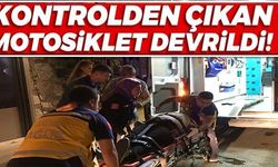 KONTROLDEN ÇIKAN MOTOSİKLET DEVRİLDİ!