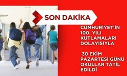 30 EKİM PAZARTESİ OKULLAR TATİL EDİLDİ