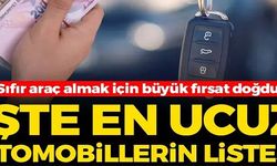 İŞTE EN UCUZ OTOMOBİLLERİN LİSTESİ