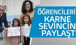 ÖĞRENCİLERİN KARNE SEVİNCİNİ PAYLAŞTI