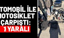 OTOMOBİL İLE MOTOSİKLET ÇARPIŞTI: 1 YARALI