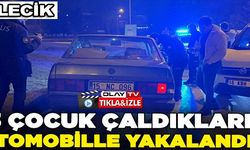 3 ÇOCUK ÇALDIKLARI OTOMOBİLLE YAKALANDI!