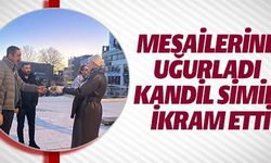 MELEK BAŞKAN FABRİKA İŞÇİLERİNİ MESAİLERİNE UĞURLADI VE KANDİL SİMİDİ İKRAM ETTİ
