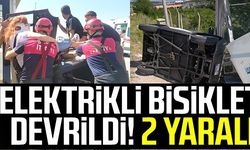 ELEKTRİKLİ BİSİKLET DEVRİLDİ! 2 YARALI