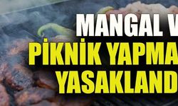 MANGAL VE PİKNİK YAPMAK YASAKLANDI