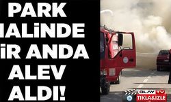 PARK HALİNDE BİR ANDA ALEV ALDI!