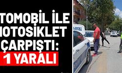 OTOMOBİL İLE MOTOSİKLET ÇARPIŞTI: 1 YARALI