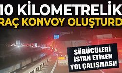 10 KİLOMETRELİK ARAÇ KONVOY OLUŞTURDU