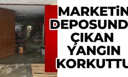 MARKETİN DEPOSUNDA ÇIKAN YANGIN KORKUTTU