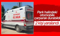 PARK HALİNDEKİ OTOMOBİLE ÇARPARAK DURABİLDİ; 2 YARALI