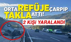 ORTA REFÜJE ÇARPIP TAKLA ATTI!