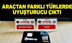 ARAÇTAN İKİ FARKLI TÜRDE UYUŞTURUCU ÇIKTI