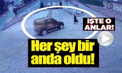 BİLECİK'TE HAFİF TİCARİ ARACIN YAYAYA ÇARPMA ANI GÜVENLİK KAMERASINA YANSIDI