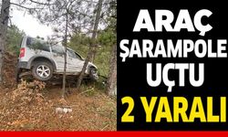 ARAÇ ŞARAMPOLE UÇTU: 2 YARALI