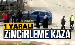 BİLECİK'TE ZİNCİRLEME TRAFİK KAZASINDA 1 KİŞİ YARALANDI