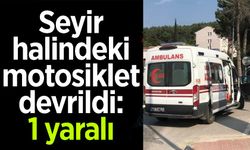 SEYİR HALİNDEKİ MOTOSİKLET DEVRİLDİ: 1 YARALI