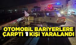 OTOMOBİL BARİYERLERE ÇARPTI: 1 YARALI