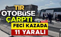 BOZÜYÜK’TE TIR OTOBÜSE ÇARPTI: 11 YARALI