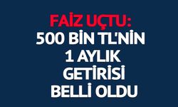 FAİZ UÇTU: 500 BİN TL'NİN 1 AYLIK GETİRİSİ BELLİ OLDU