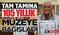 EMEKLİ VALİNİN MÜZEYE BAĞIŞLADIĞI, BABASINA AİT 105 YILLIK DİPLOMA İLGİ ODAĞI OLDU