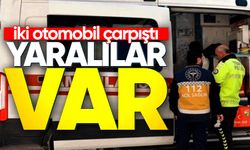 İKİ OTOMOBİL ÇARPIŞTI: 2 YARALI