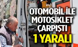 OTOMOBİL İLE MOTOSİKLET ÇARPIŞTI; 1 YARALI