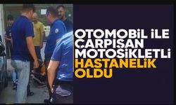 MOTOSİKLET İLE OTOMOBİLİN ÇARPIŞTI, 1 KİŞİ YARALANDI