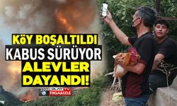 ALEVLER YAKLAŞINCA HOROZUNU KUCAĞINA ALARAK KÖYÜ TERKETTİ