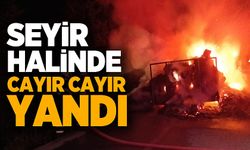 SEYİR HALİNDEKİ TRAKTÖRÜN RÖMORKUNDAKİ SAMAN BALYALARI YANDI