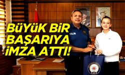 EMNİYET MÜDÜRÜ YILMAZ TAEKWONDO SPORCUSU EBRAR ÇAKIR'I MAKAMINDA KABUL ETTİ