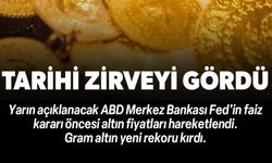 ALTIN FİYATLARI FED KARARI ÖNCESİ YENİ REKORU KIRDI