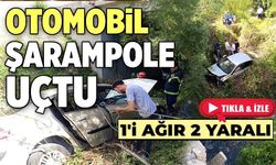 SEYİR HALİNDEYKEN TEKERLEĞİ ÇIKAN ARAÇ ŞARAMPOLE UÇTU: 1'İ AĞIR 2 YARALI